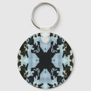 Kaleidoscope cow hide pattern key ring