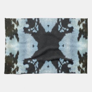 Kaleidoscope cow hide pattern tea towel
