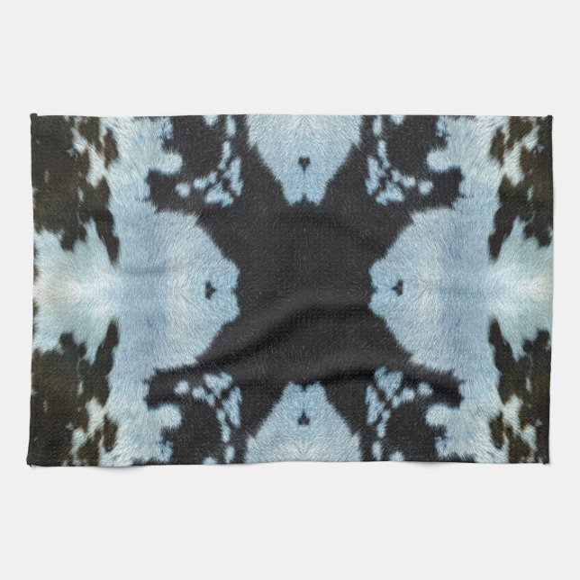 Kaleidoscope cow hide pattern tea towel (Horizontal)