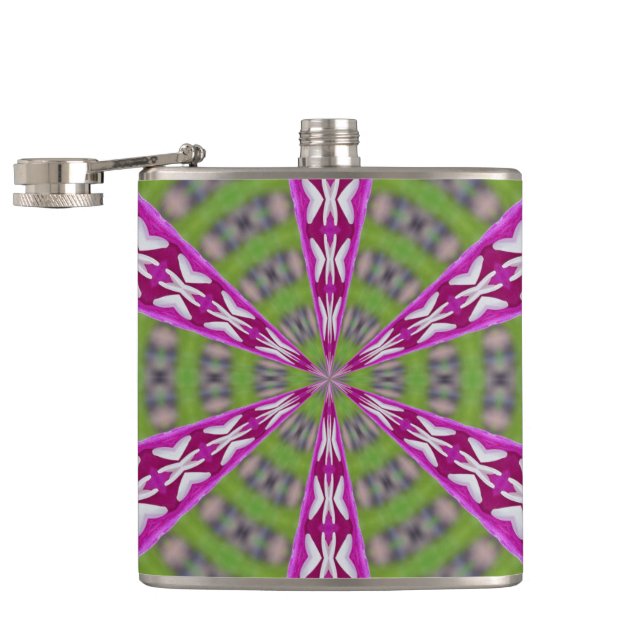 Kaleidoscope Dahlia Hip Flask (Opened)