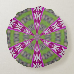Kaleidoscope Dahlia Round Cushion