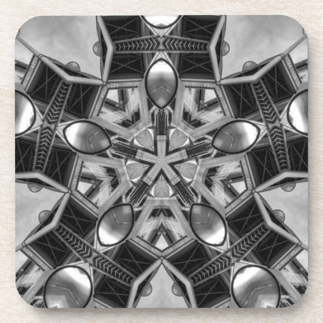 Kaleidoscope dark grey Star... Coaster (Front)