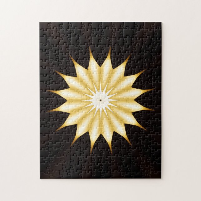 Kaleidoscope Design Bright Yellow Star Jigsaw Puzzle (Vertical)