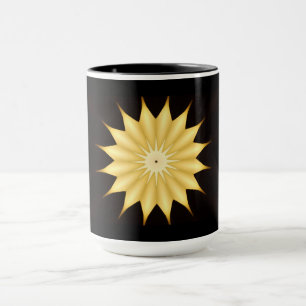 Kaleidoscope Design Bright Yellow Star Mug