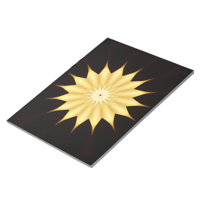 Kaleidoscope Design Bright Yellow Star Notepad (Angled)