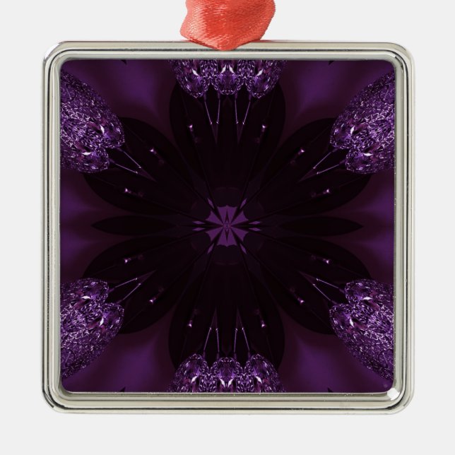 Kaleidoscope Design Chic Elegant Shiny Purple Metal Tree Decoration (Front)