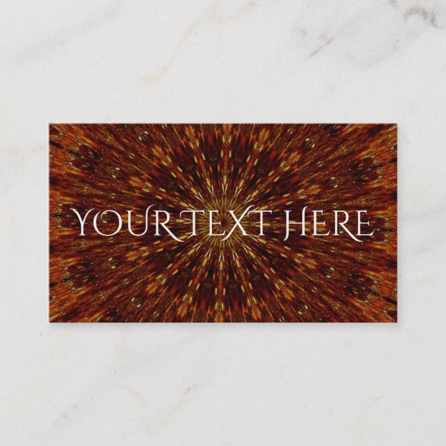 Kaleidoscope Design Dark Brown Floral Pattern Business Card (Front)