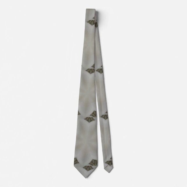 Kaleidoscope Design Flower Soft White Tie (Front)