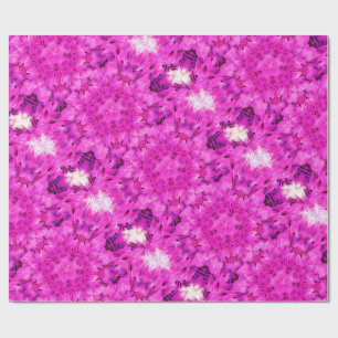 Kaleidoscope Design Hot Pink Floral Art Wrapping Paper