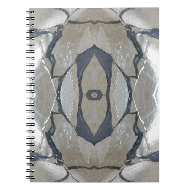 Kaleidoscope Design Light and Dark Grey Pattern Notebook (Front)