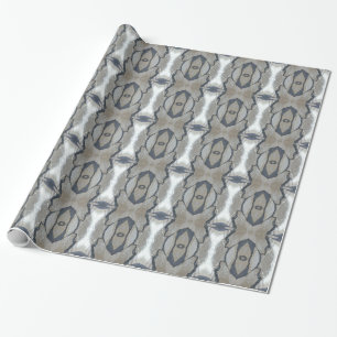 Kaleidoscope Design Light and Dark Grey Pattern Wrapping Paper