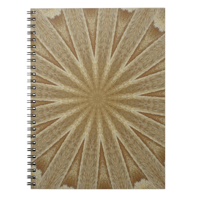 Kaleidoscope Design Light Brown Rustic Floral Notebook (Front)