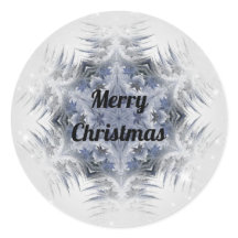 Kaleidoscope Design Sparkling Blue Snowflake