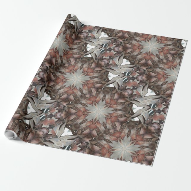 Kaleidoscope Design Star from Trunk of Palm Tree Wrapping Paper (Unrolled)