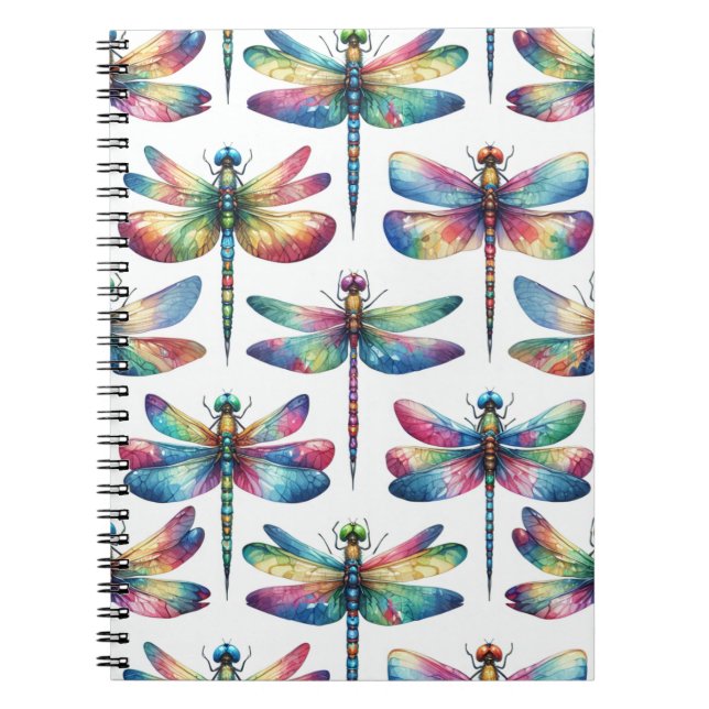 Kaleidoscope Dragonflies Notebook (Front)