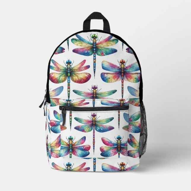 Kaleidoscope Dragonflies Printed Backpack (Front)