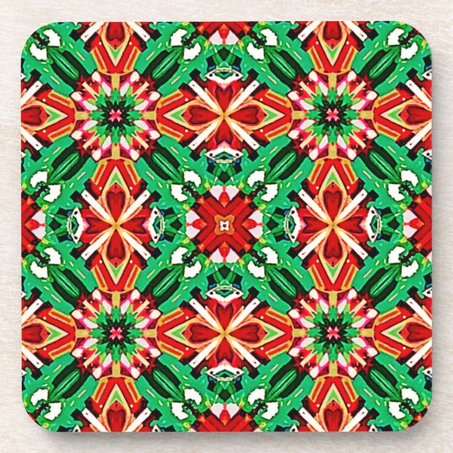 Kaleidoscope Dream Mandala Art Coaster (Front)