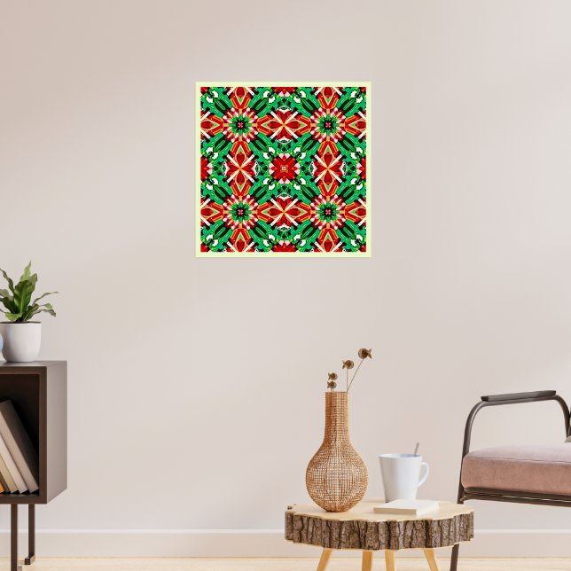 Kaleidoscope Dream Mandala Art Poster (Living Room 3)