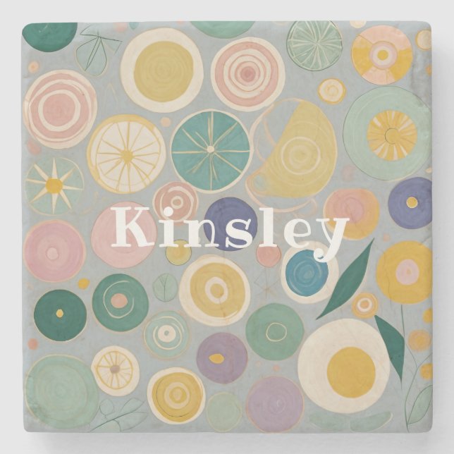 Kaleidoscope Dream Personalised Stone Coaster (Front)