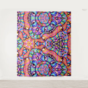 Kaleidoscope Eyes Psychedelic Eyeball Pattern Tapestry