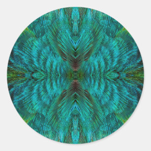 Kaleidoscope Feather Design Classic Round Sticker