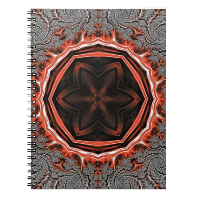 Kaleidoscope Flames Spiral Notebook (Front)