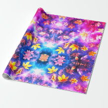 Kaleidoscope Floral Pattern Gift Wrapping Paper –