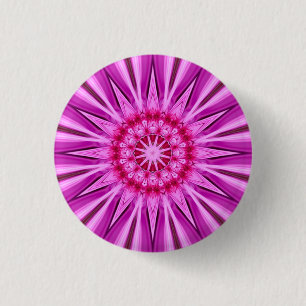 kaleidoscope  flower 3 cm round badge