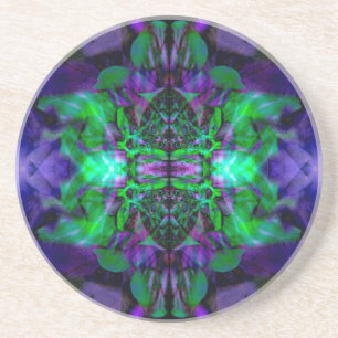 Kaleidoscope flower pattern coaster