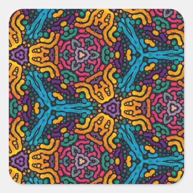Kaleidoscope flowers stickers (Front)