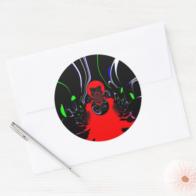 Kaleidoscope Fluid Art Print Classic Round Sticker (Envelope)