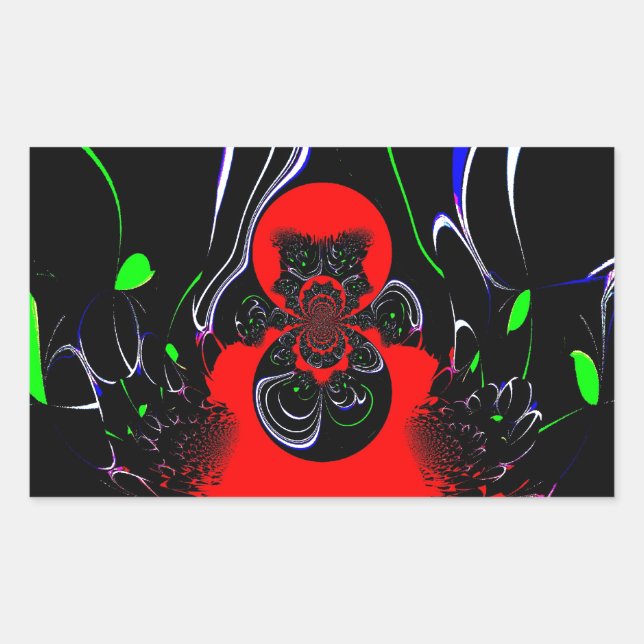 Kaleidoscope Fluid Art Print Rectangular Sticker (Front)