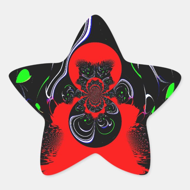 Kaleidoscope Fluid Art Print Star Sticker (Front)