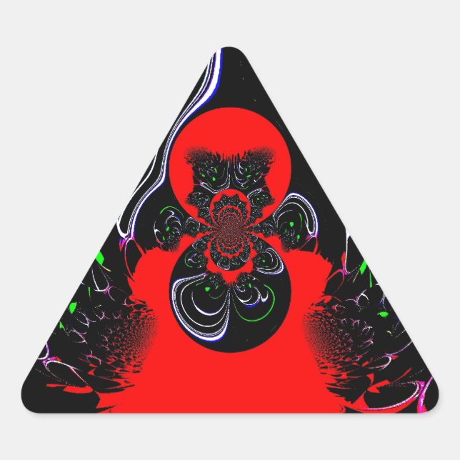Kaleidoscope Fluid Art Print Triangle Sticker (Front)