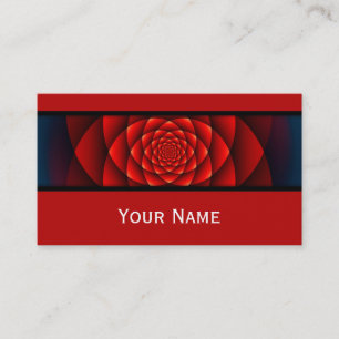 Kaleidoscope Fractal - red rose + your text Business Card