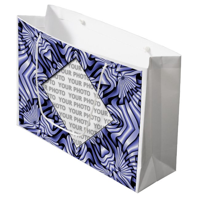 Kaleidoscope Frame II + your image Large Gift Bag (Front Angled)