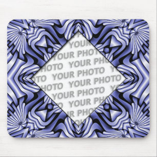Kaleidoscope frameART - blue + your photo & text Mouse Mat