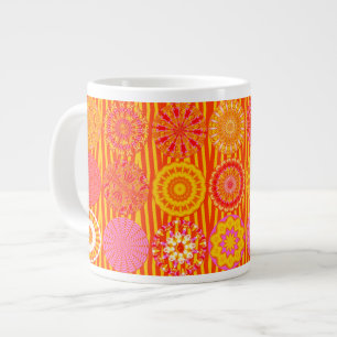 Kaleidoscope Fun, Pink-Orange Jumbo Mug