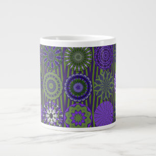 Kaleidoscope Fun, Purple-Green Jumbo Mug