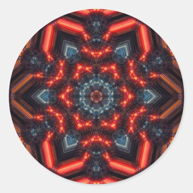 kaleidoscope geometric artSticker Classic Round Sticker (Front)