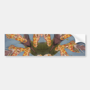 Kaleidoscope Giraffe Mandala: Abstract Safari Art Bumper Sticker