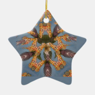 Kaleidoscope Giraffe Mandala: Abstract Safari Art Ceramic Tree Decoration