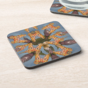 Kaleidoscope Giraffe Mandala: Abstract Safari Art Coaster