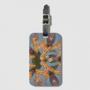 Kaleidoscope Giraffe Mandala: Abstract Safari Art Luggage Tag
