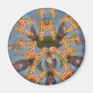 Kaleidoscope Giraffe Mandala: Abstract Safari Art Magnet