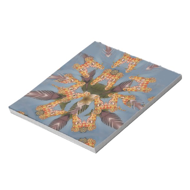 Kaleidoscope Giraffe Mandala: Abstract Safari Art Notepad (Rotated)