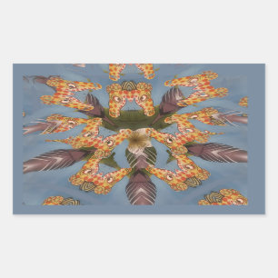 Kaleidoscope Giraffe Mandala: Abstract Safari Art Rectangular Sticker