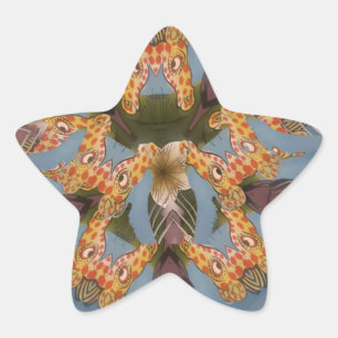 Kaleidoscope Giraffe Mandala: Abstract Safari Art Star Sticker