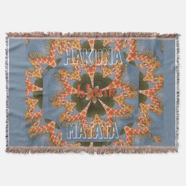 Kaleidoscope Giraffe Mandala: Abstract Safari Art Throw Blanket (Front)