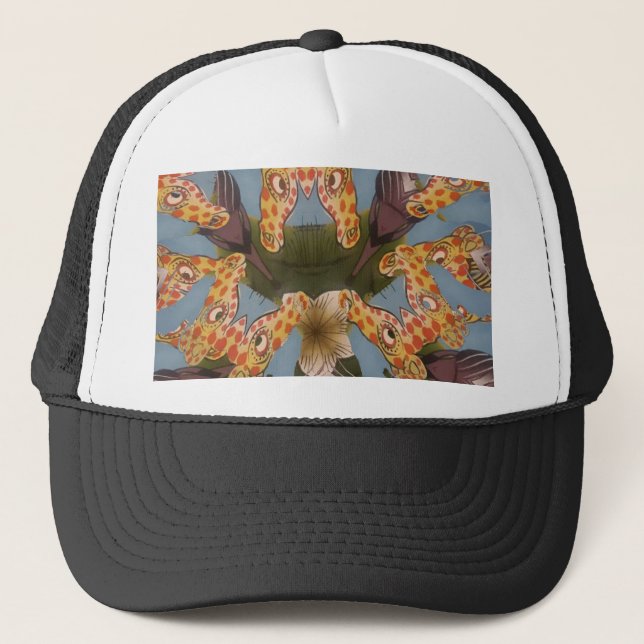Kaleidoscope Giraffe Mandala: Abstract Safari Art Trucker Hat (Front)
